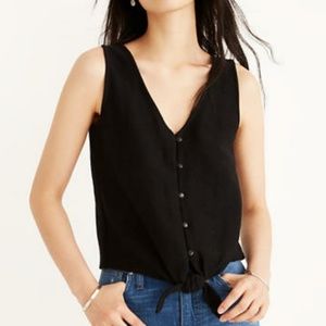 Texture & Thread | Button-Front Tie Tank Top